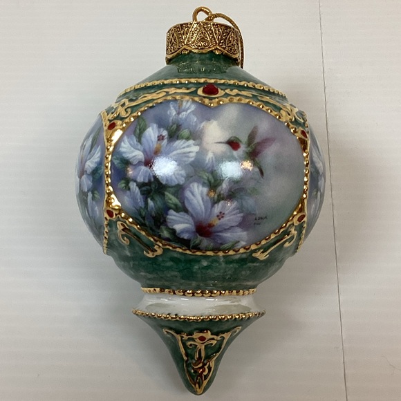 VTG Lot Of 2 1998 Lena Liu Treasury Of Jeweled Hummingbirds Porcelain Ornaments - Picture 3 of 9